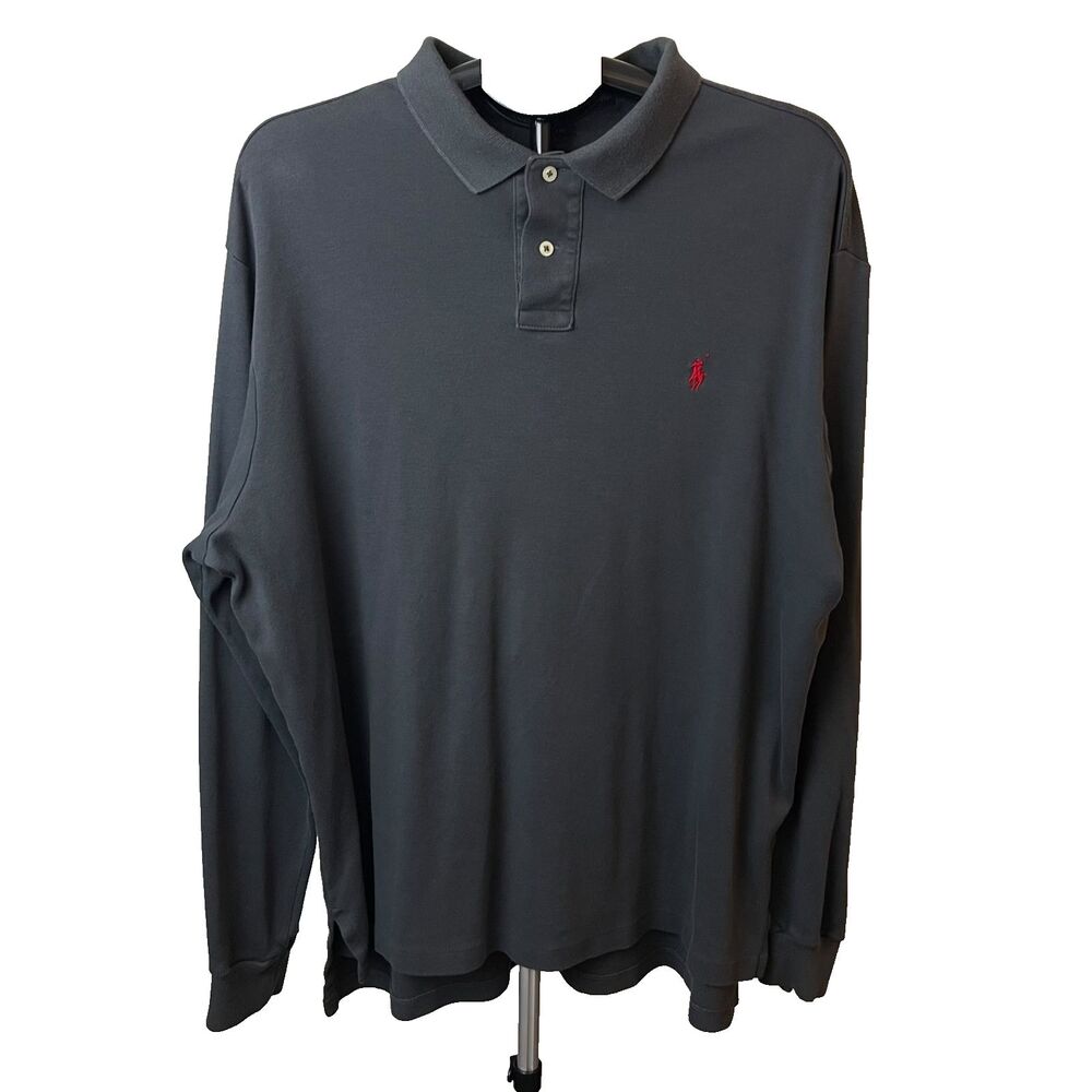 Polo Ralph‎ Lauren Shirt Mens  XX Large Long Sleeve Custom Slim Fit Dark Gray